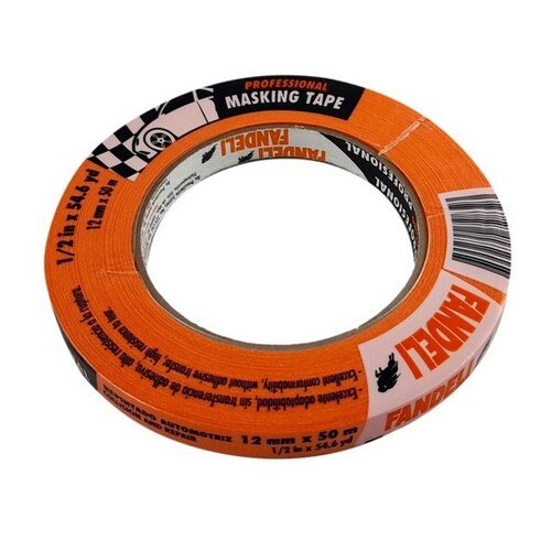 Cinta Adhesiva Masking Tape Naranja 1/2 Pulgada Marca Fandeli 72832
