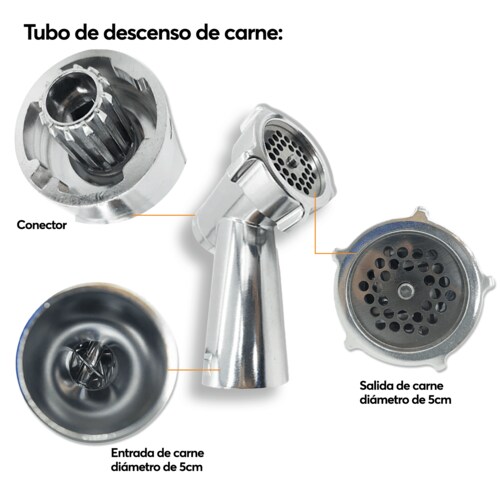 Molino de Carne Eléctrico Archy 2500W Acero Inoxidable Picador Embutidor Salchicha tipo Industrial Cocina Restaurante
