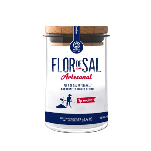 Flor de sal gourmet Sal Real de Colima frasco cristal 182 g