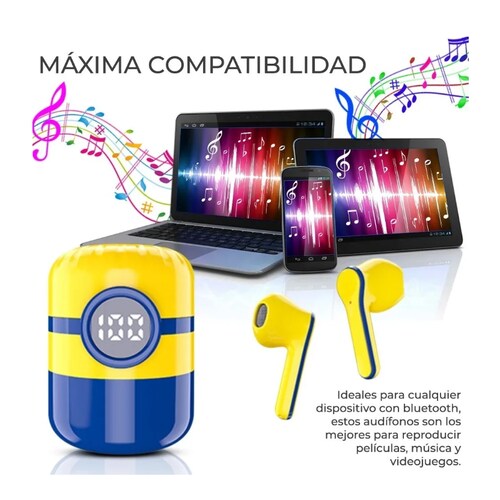 Audifonos Bluetooth Minions Despicable Me Manos Libres Inalambricos Recargables Nuevo Modelo