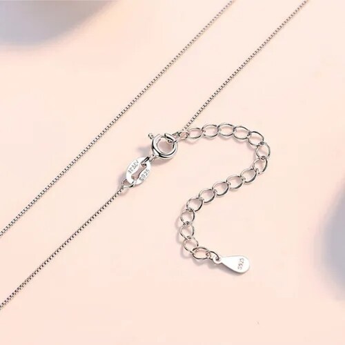 Collar De Plata S925 Diseño Luna Gato Regalo Para Pareja.