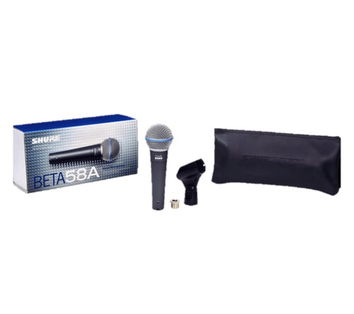 Micrófono Shure Beta 58a Dinámico Supercardioide Negro.