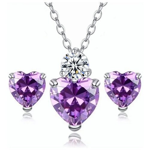 Set Collar + aretes Plata925 Cubic-zirconia, Regalo Para Mujer