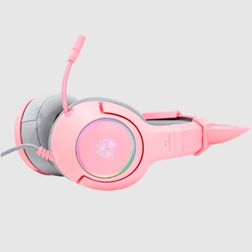 Audifonos gamer con microfono y luz led Onikuma K9 rosa 3.5