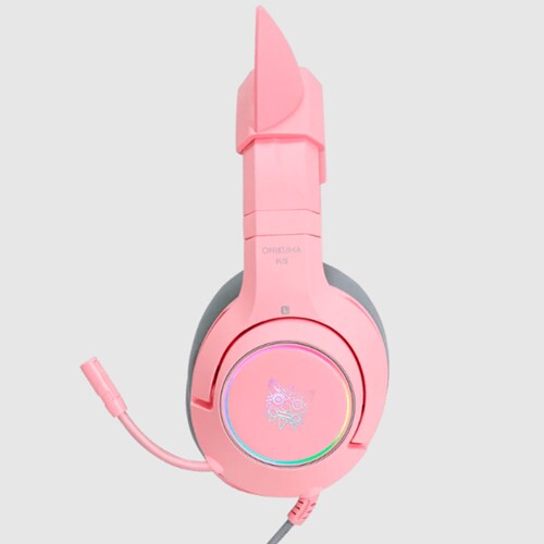 Audifonos gamer con microfono y luz led Onikuma K9 rosa 3.5