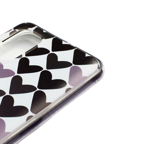 Funda para lavadora de carga superior gris con corazones blancos