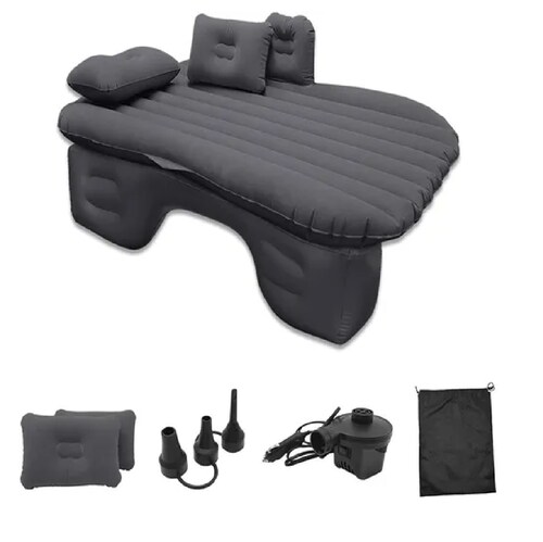 Cama Inflable Colchón De Auto Asiento Trasero + Bomba D Aire Negro