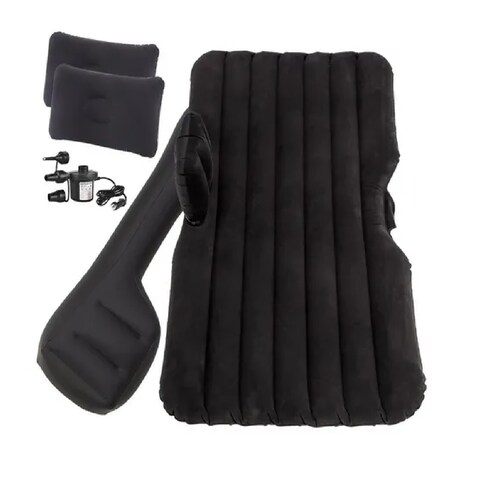 Cama Inflable Colchón De Auto Asiento Trasero + Bomba D Aire Negro