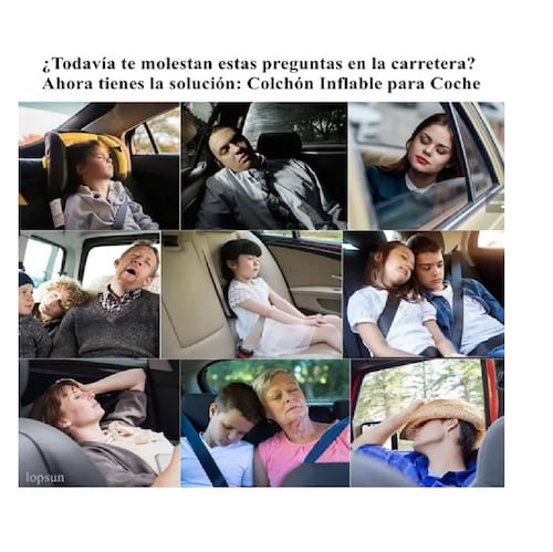 Cama Inflable Colchón De Auto Asiento Trasero + Bomba D Aire Negro