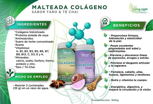 AntiEdad, Firmeza a la Piel Uñas Cabello, No Arrugas Estrías- Malteada Colágeno