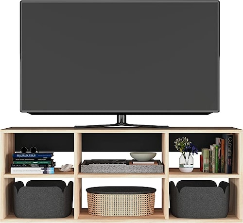 Zen Mueble de TV Moderno Café Minimalista para casa, recamara u Oficina, 46 cm Altura x 120 cm Ancho x 40 cm Fondo. Mesa Auxiliar de Almacenamiento Tipo Librero o Armario para Organizar.