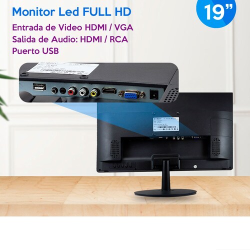 Monitor Led 19" Full HD HDMI/VGA Puerto USB Ens-mdh 19 Enson