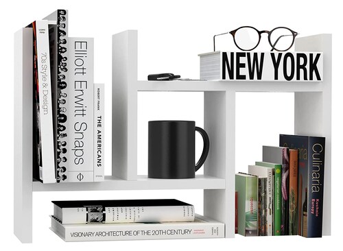 Librero Set Blanco Organizador para Casa u Oficina Moderno, Estilo Minimalista, 51.6 cm Largo x 35 cm Alto x 14 cm Profundo. Mueble de Almacenamiento Archivero Decorativo o Armario Escritorio Regalo