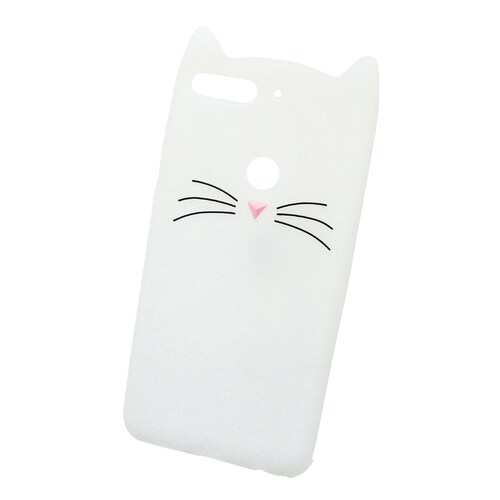 Funda Case Triche para HUAWEI Y7 2018 Diseño Gato Bigotes Color Blanco