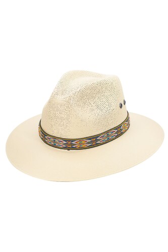 Sombrero para caballero A ÁNGELOZANO de lona rígida con detalles de textil tejido.