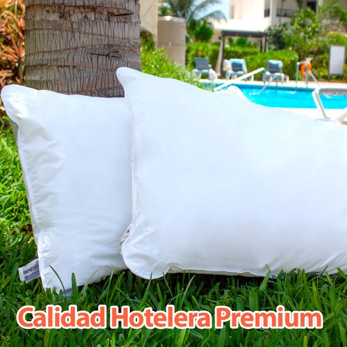 2 Almohadas de Pluma De Ganso Alternativo Hipoalergenico King Size .