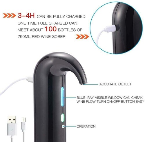 Dispensador Vertedor De Vino Eléctrico Para Aireador De Vino