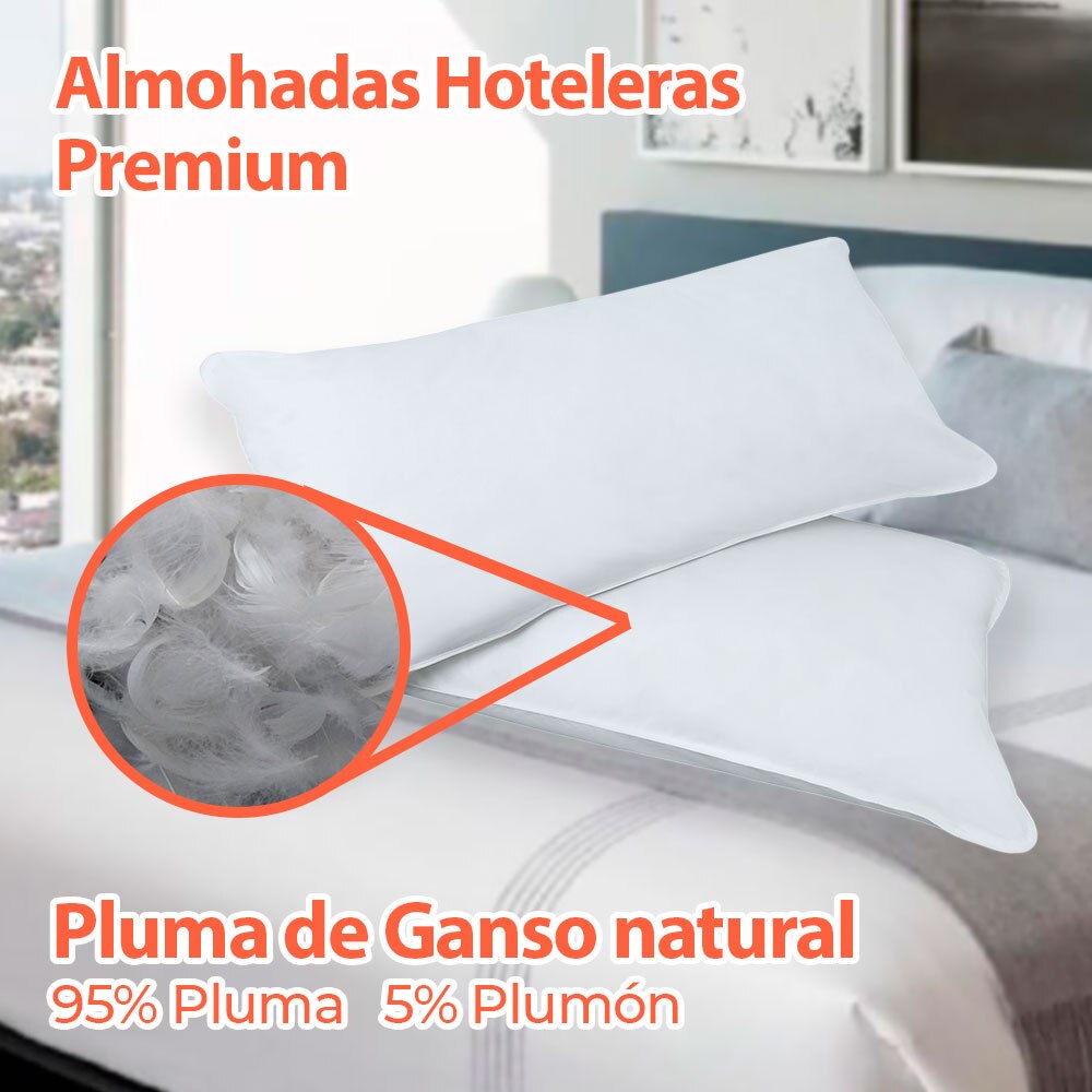 2 Almohadas De Pluma plum n De Ganso Natural 95 5 Hipoalergenico