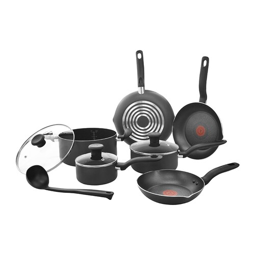 Bateria de Cocina Initiatives T-fal 10 Piezas Antiadhertente con Thermo Spot