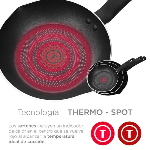 Bateria de Cocina Initiatives T-fal 10 Piezas Antiadhertente con Thermo Spot