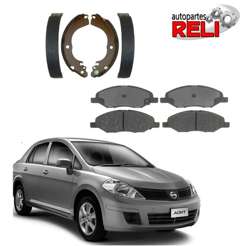 Juego Balatas Delanteras Traseras Nissan Tiida 2007-2018