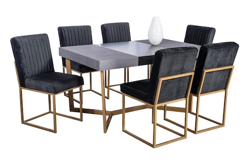 Comedor Caceres 6 Sillas Tubular y Cubierta Laminada.