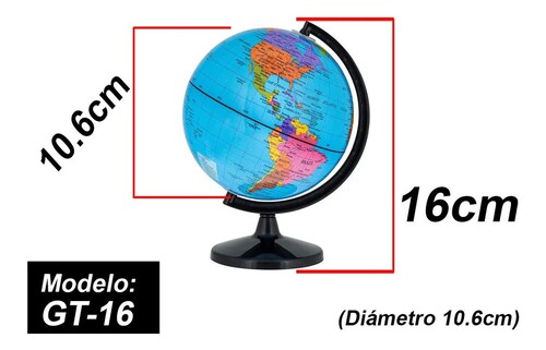 Globo Terraqueo A Escala Con Nombres Division Politica Español.