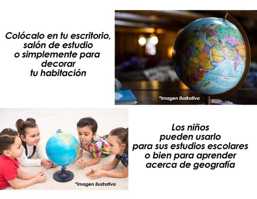 Globo Terraqueo A Escala Con Nombres Division Politica Español.