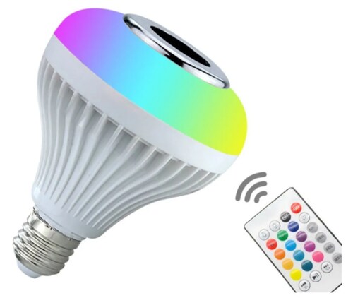 Foco Led Bocina Bluetooth 12W RGB Bombilla Led Inteligente