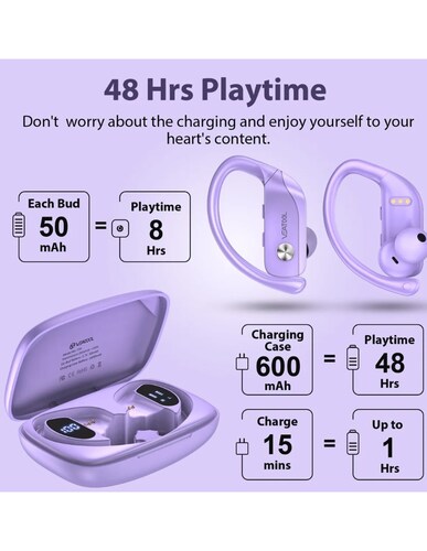 Audífonos Inalámbricos Bluetooth Petukita Box Oreja Colgante Morado
