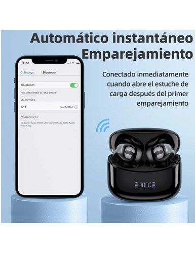 Audífonos In-ear Inalámbricos Bluetooth Petukita Box Negro X15CC Negro