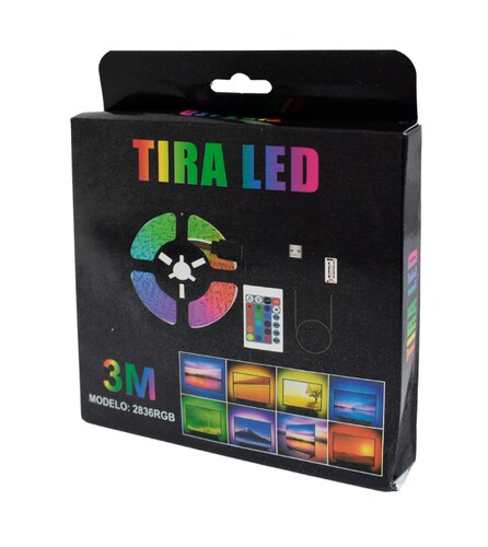 Tira de Luces LED RGB 3 Metros Con Control Remoto
