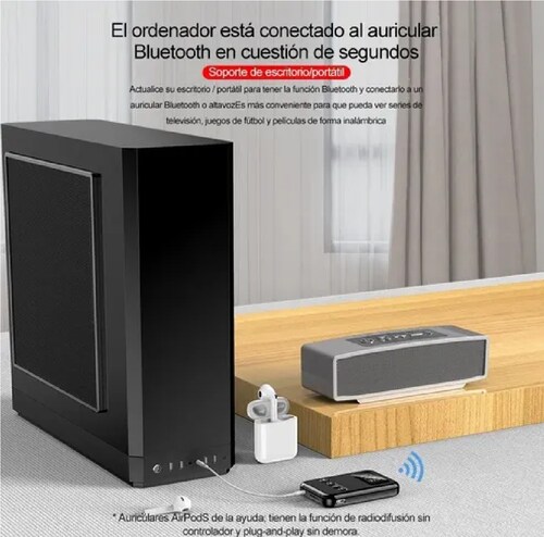 Transmisor/receptor Bluetooth 5.0 Lcd Para Pc, Tv, Bocina