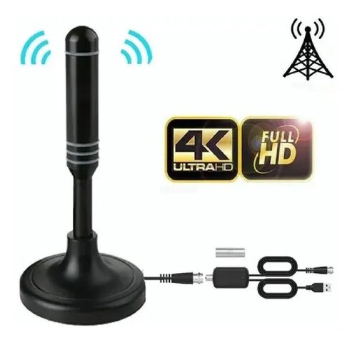 Antena De Tv Digital Hdtv  Para Interiores Amplificador