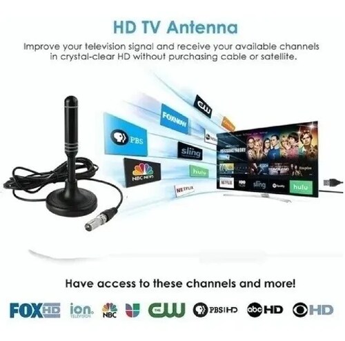 Antena De Tv Digital Hdtv  Para Interiores Amplificador