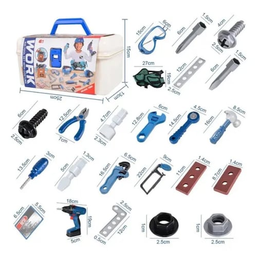 Juguete Herramientas Niño Caja Taladro Infantil Accesorios.