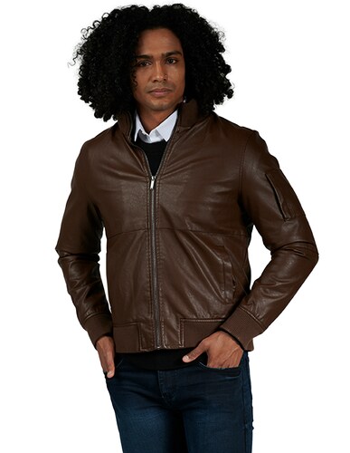Chamarra Tipo Piel Regular Fit Hombre Generra 228408