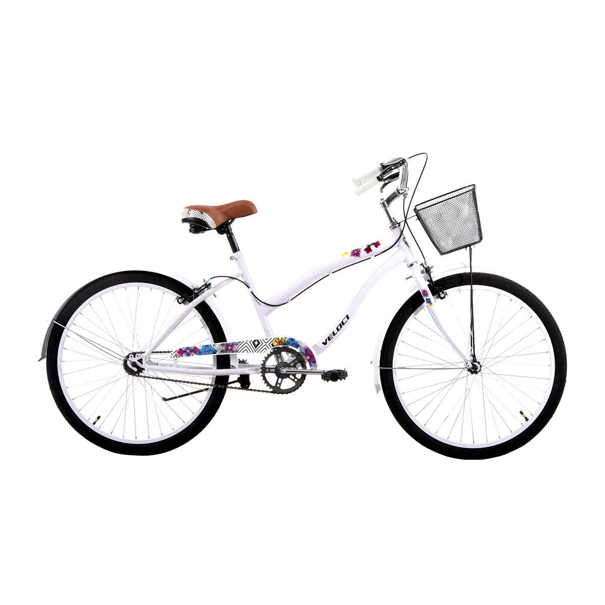 Bicicleta Veloci Spring City Rodada 24 Blanco Urbana