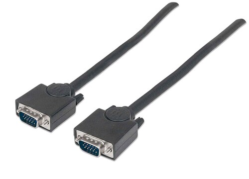 Cable VGA - HD15 MANHATTAN, 15 m, VGA (D-Sub), VGA (D-Sub), Macho/Macho, Negro