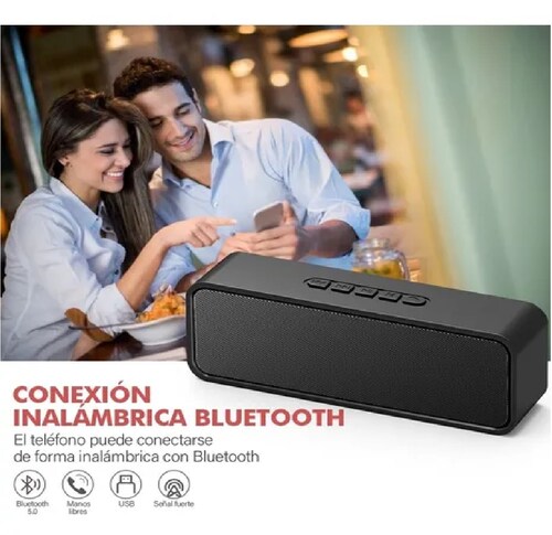 Bocina Bluetooth 5.0 Portátil Altavoces Negro
