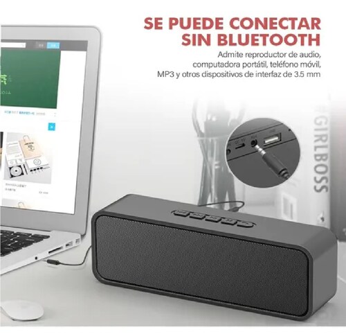 Bocina Bluetooth 5.0 Portátil Altavoces Negro