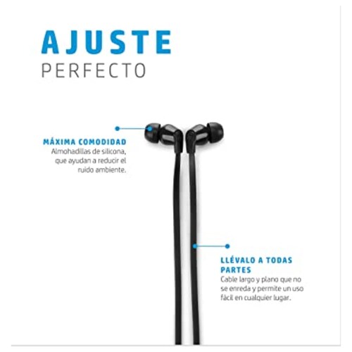 Audifonos Hp 100 - Alámbricos - 3.5mm - 1.24 Mts - Negros