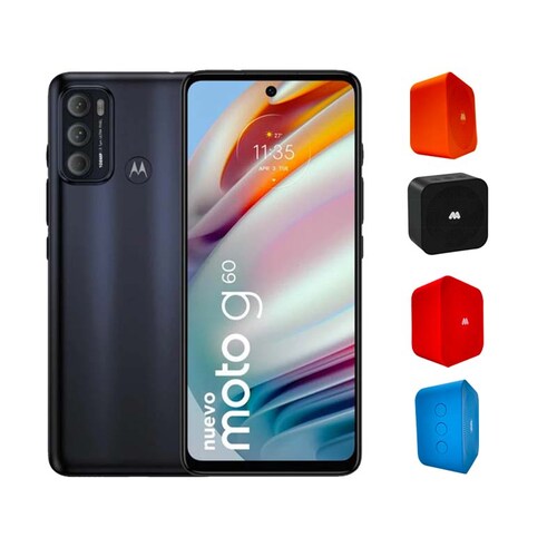 Combo Motorola Moto G60 128GB 4GB Ram Negro + MOBIME Bocina Portátil	