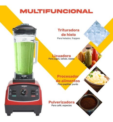 Licuadora Profesional 1500w 2.2l Blender 6 Aspas Industrial