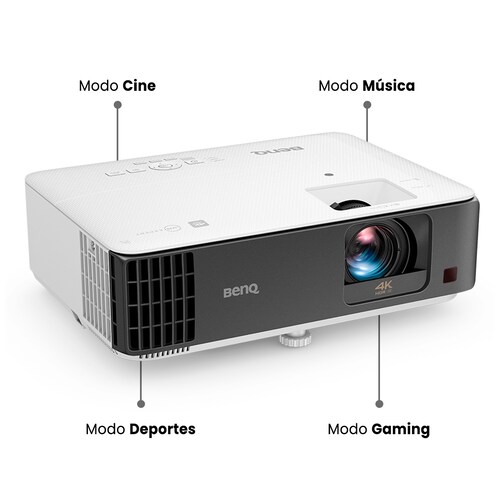 Proyector BenQ gaming tiro corto 4K HDR TK700STi, DLP, 3200 Lúmenes, HDMI, 3D, 96% Rec.709, Brillant Color, para futbol, deportes y videojuegos.