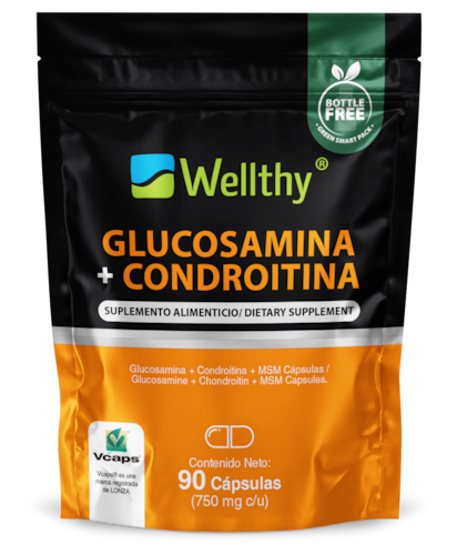 Glucosamina + condroitina + MCM Wellthy 90 cápsulas