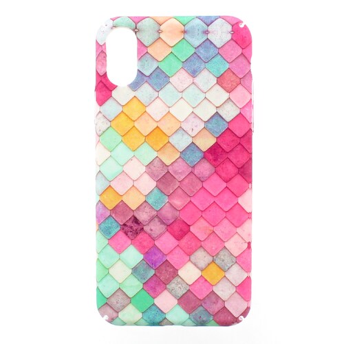 Funda Case Triche para IPHONE X | IPHONE XS Diseño Mosaico Colores de Sirena