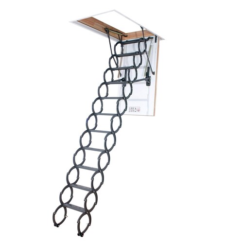 FAKRO Escalera de Ático Fabricada en Acero, Estilo LST Tijera.
