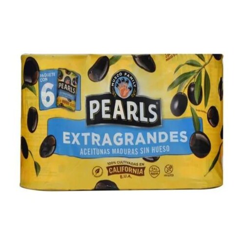 Aceitunas Negras Black Pearls Extra Grandes 6 Pzas De 170gr