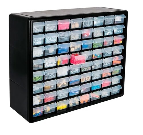 Organizador De 64 Gavetas Negro